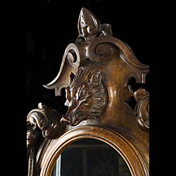 A Cartouche Shaped Mahogany Wall Mirror