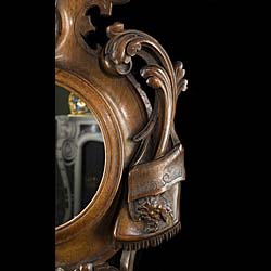 A Cartouche Shaped Mahogany Wall Mirror