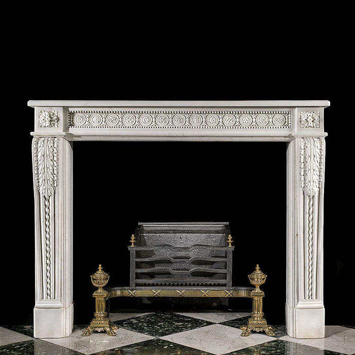 A French Statuary Marble Fireplace Surround