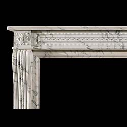 An Antique Louis XVI Statuary Marble Cheminee Fireplace Surround