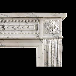 An Antique Louis XVI Statuary Marble Cheminee Fireplace Surround