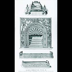 A rare cast iron Antique Stove Front designed by Thomas Jeckyll