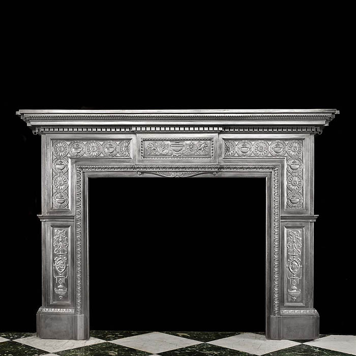 A Large Victorian Cast Iron Fire Surround
