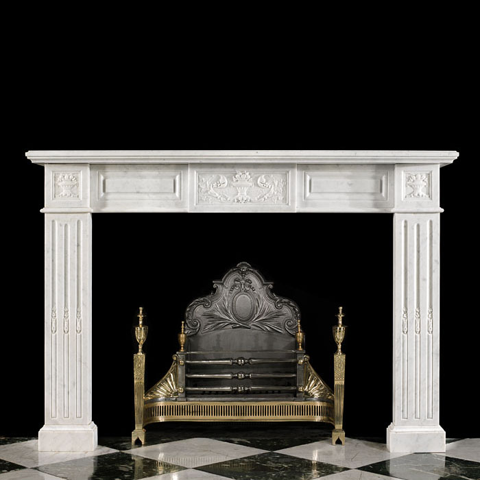 A Louis XVI Style Marble Fireplace Surround