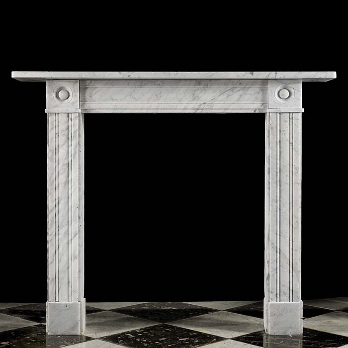 An Antique Carrara Marble bullseye chimneypieces 