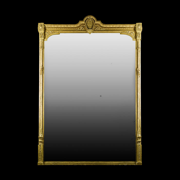 A Louis XVI Style tall Giltwood Mirror