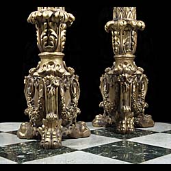 A Tall Pair of Baroque Style Candlesticks 
