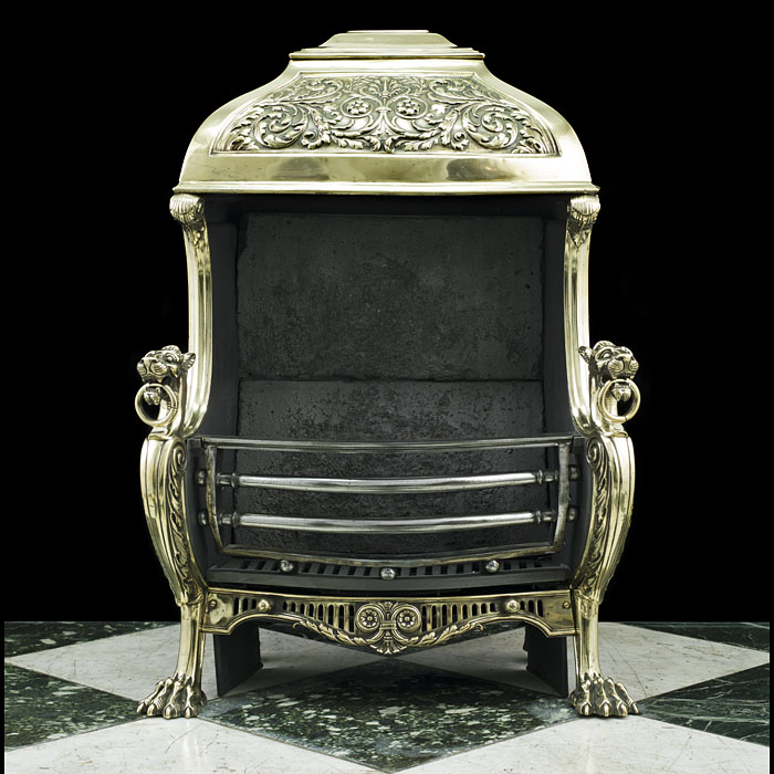 A Large Hooded Renaissance Style Fire Grate