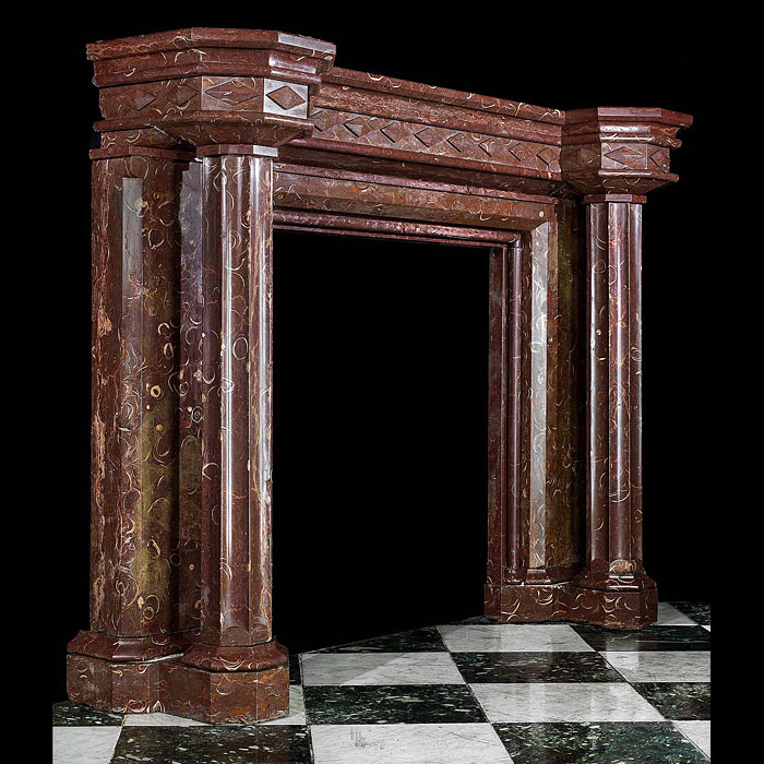 An early 19th century Armagh Marble Gothic Revival Fossil Chimneypiece 