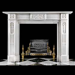 A Regency Style Statuary Marble Fireplace