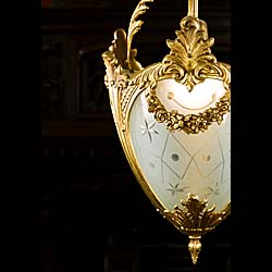 An Ornate Regency Style Brass Ceiling Light