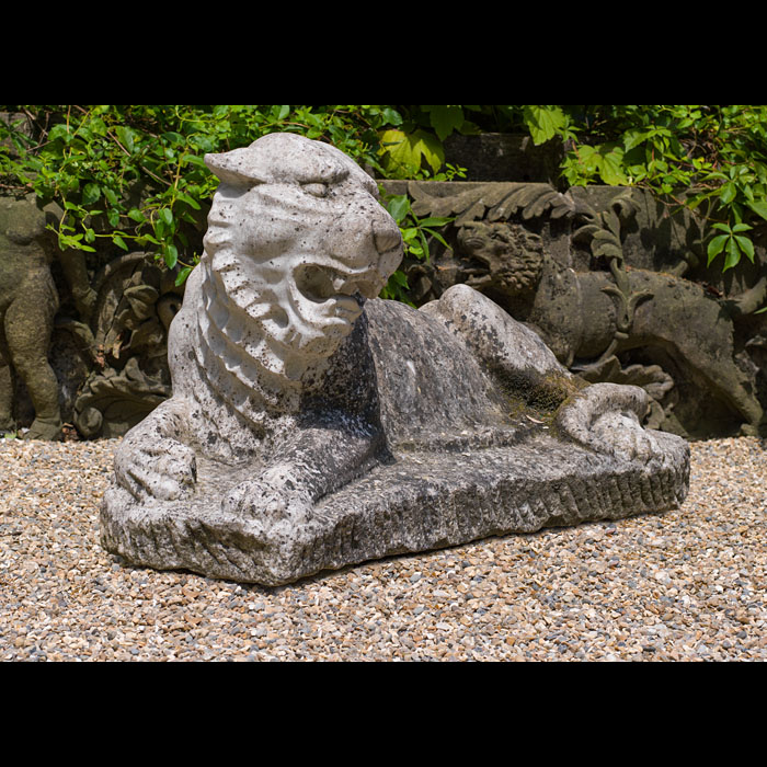 A Carrara Marble Garden Lioness Couchant
