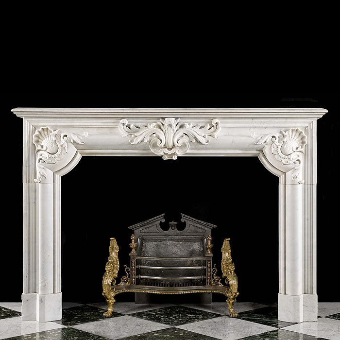 French Carrara Marble Fireplace Surround