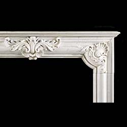 French Carrara Marble Fireplace Surround