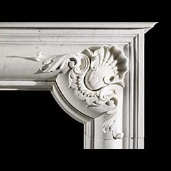 French Carrara Marble Fireplace Surround