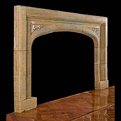 A Victorian Tudor style antique fossil stone chimneypiece     