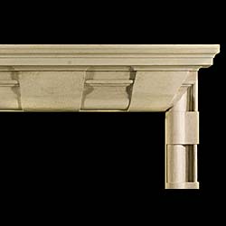 A large 20th century Yorkstone Bolection Chimneypiece