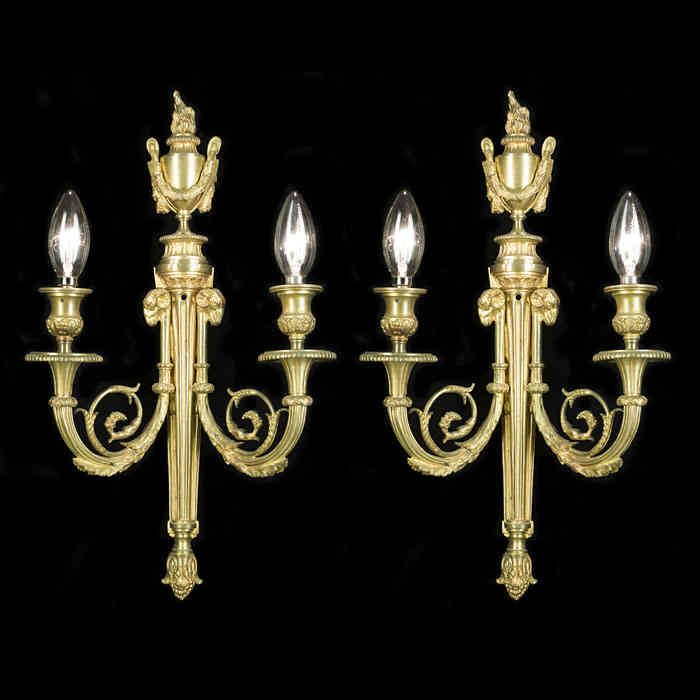 A Pair of Neoclassical Style Wall Lights 