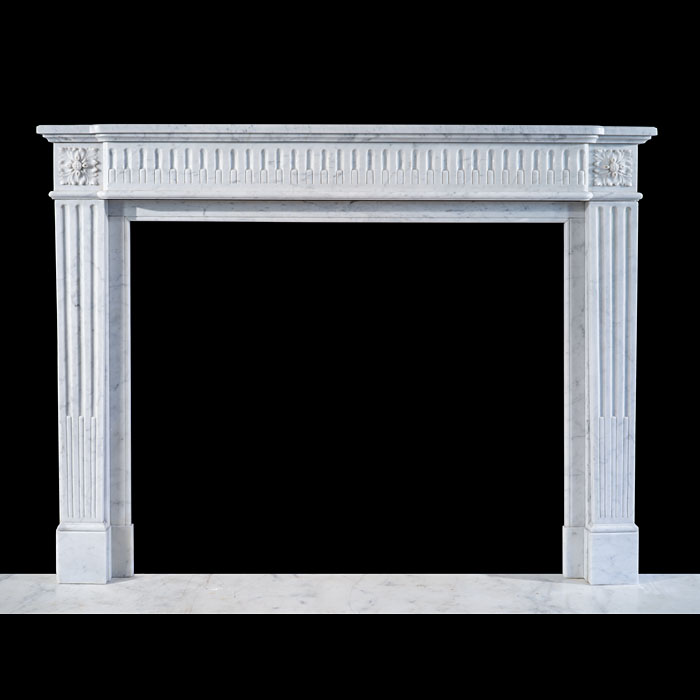 Carrara Marble Small Louis XVI Fireplace 