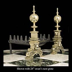 An Antique Pair of Baroque Style Andirons 