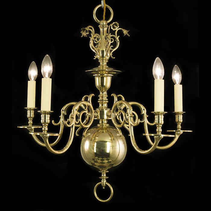 An English Baroque Style Brass Chandelier