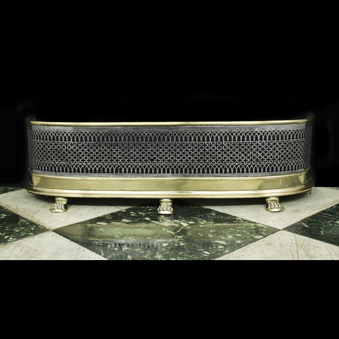 A Victorian Steel & Brass Fireplace Fender