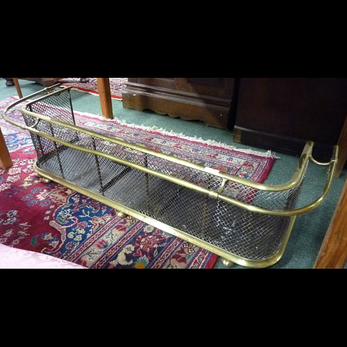 A Victorian Brass & Mesh Nursery Fender