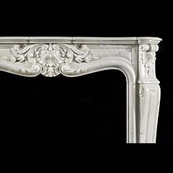 French Rococo Style Marble Fireplace Mantel