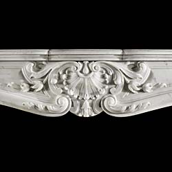 French Rococo Style Marble Fireplace Mantel