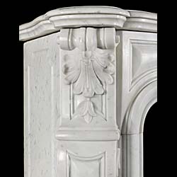 French Rococo Style Marble Fireplace Mantel