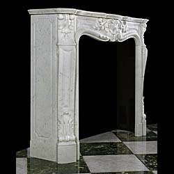 French Rococo Style Marble Fireplace Mantel