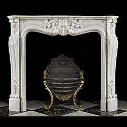 French Rococo Style Marble Fireplace Mantel