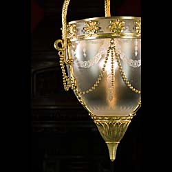 A Regency Style Gilt Brass Ceiling Light