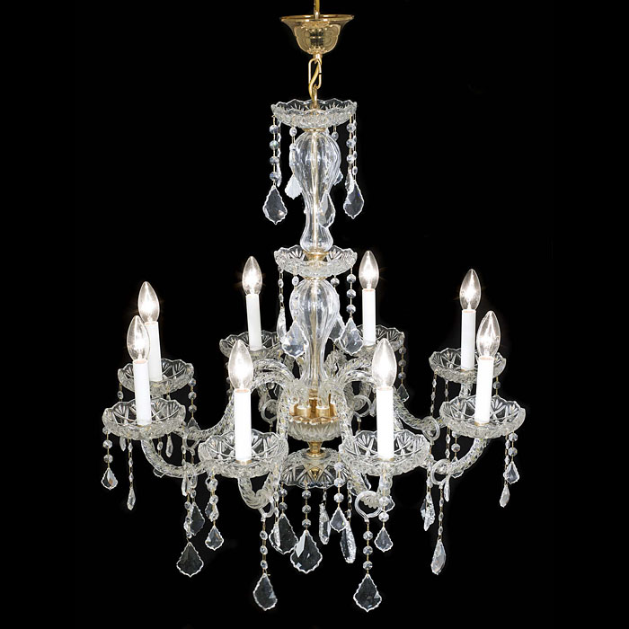 A 20th century eight branch Swarovski chrystal chandelier 