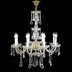 A 20th century eight branch Swarovski chrystal chandelier 
