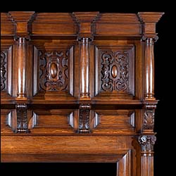 Large Carved Oak Edwardian Fireplace Mantel