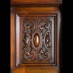 Large Carved Oak Edwardian Fireplace Mantel