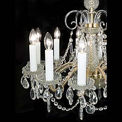 One of Four Identical Cut Glass Chandeliers 