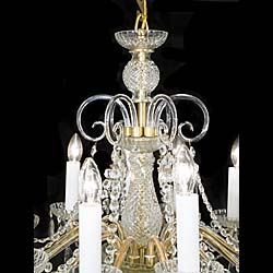 One of Four Identical Cut Glass Chandeliers 