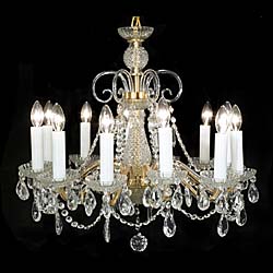 One of Four Identical Cut Glass Chandeliers 