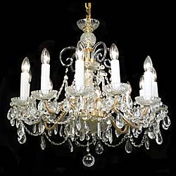 One of Four Identical Cut Glass Chandeliers