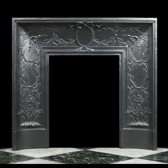 A French cast iron foliate fireplace insert