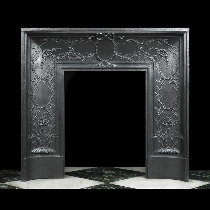 A French cast iron foliate fireplace insert