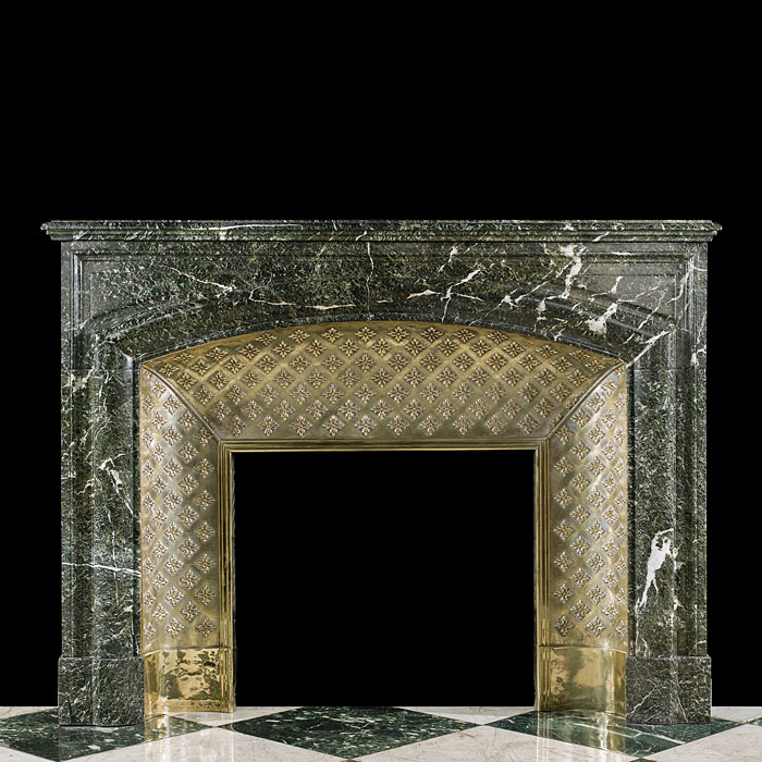 A Verdi Antico Marble, Louis XVI antique fireplace mantel