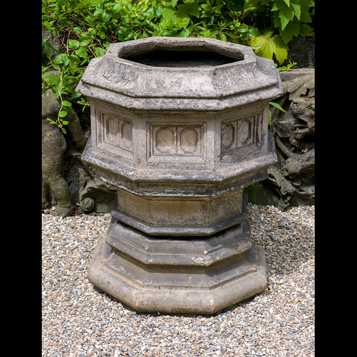 A Gothic Style Octagonal Terracotta Urn