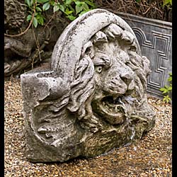 A Victorian Portland Stone Lion Fountain Head