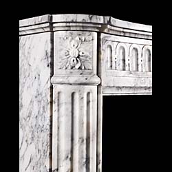 A Louis XVI Arabascato Marble Fireplace 