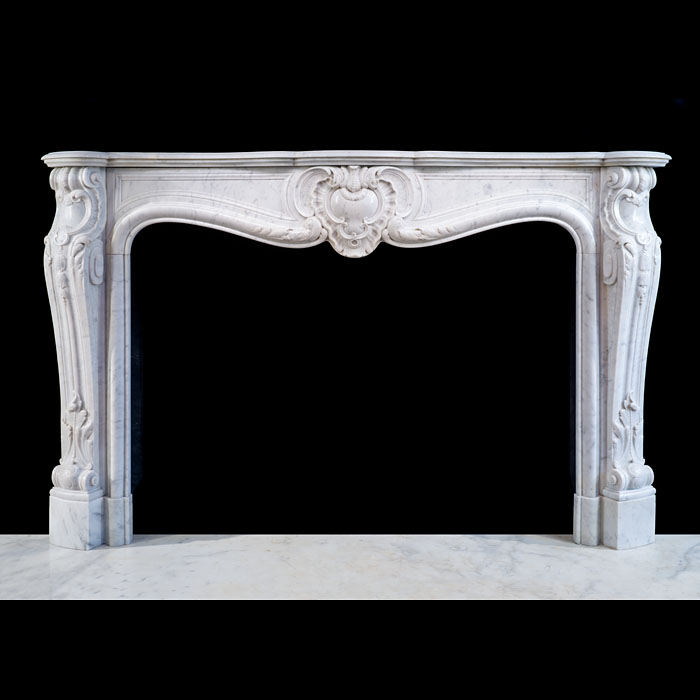 Large Carrara Marble Rococo Chimneypiece 