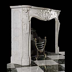 A Carrara Marble Louis XV Fireplace Mantel 