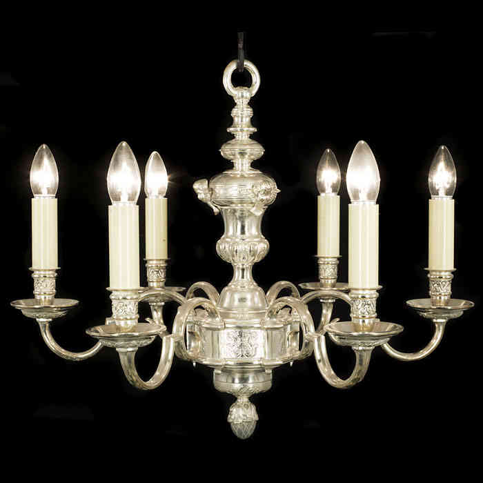 A Neoclassical Style Six Branch Chandelier